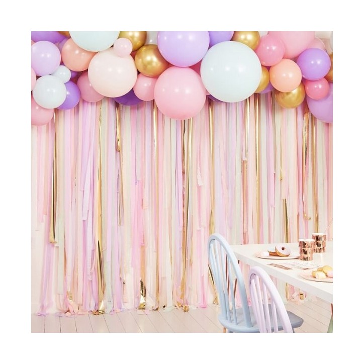 Ballon & Kreppband Partydekoset Gold/Pastel MIX-226