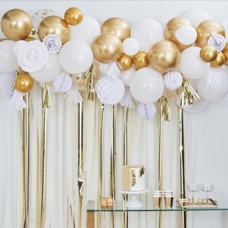 Mix It UP – Ballongirlande mit Wabenbällen Gold Ginger Ray Partydekoration