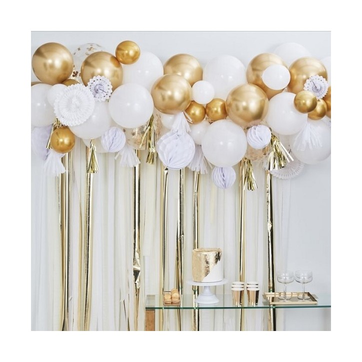 Mix It UP – Ballongirlande mit Wabenbällen Gold Ginger Ray Partydekoration