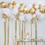 Ginger Ray Gold-Weisses Ballon & Wabenball Girlande Set