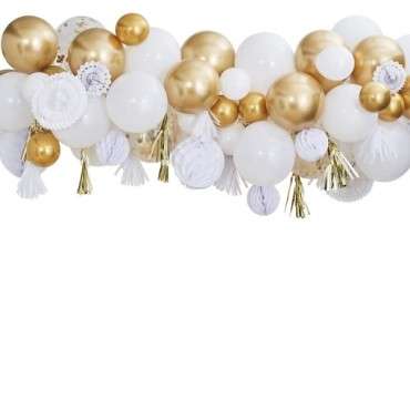 Mix It UP – Ballongirlande mit Wabenbällen Gold Ginger Ray Partydekoration