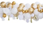 Ginger Ray Gold-Weisses Ballon & Wabenball Girlande Set