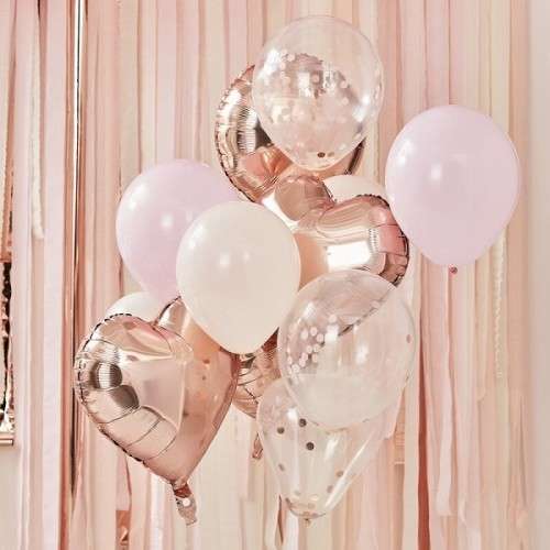 Ginger Ray Rose Gold & Blush Ballon Bundle 12 Stück