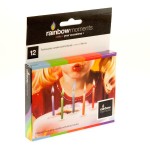 Colored Flamed Partycandles, 12 pcs