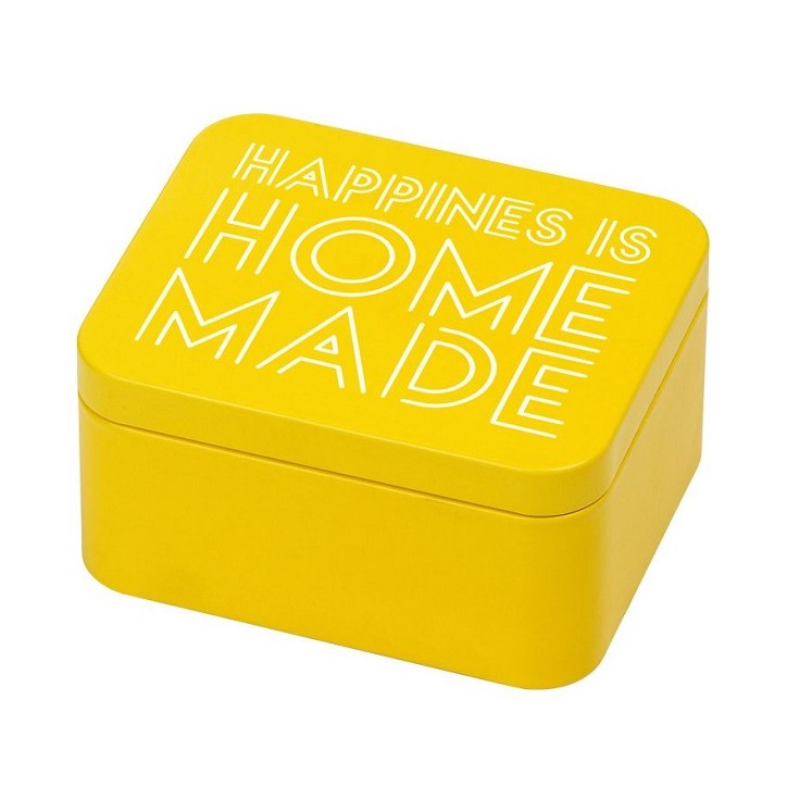 438255 HAPPINESS IS HOME MADE - Colour Splash Cookie Tin Yellow