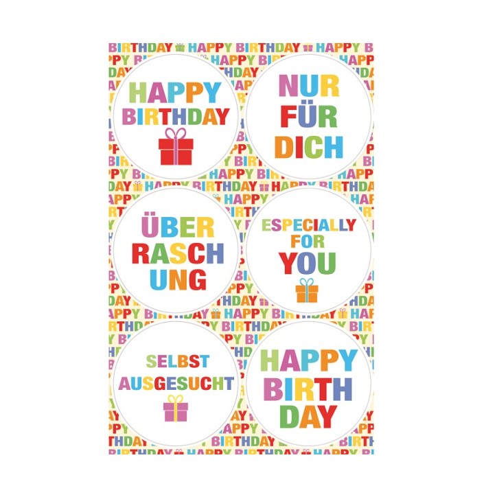 Birthday Stickers 24 pcs, Braun & Company