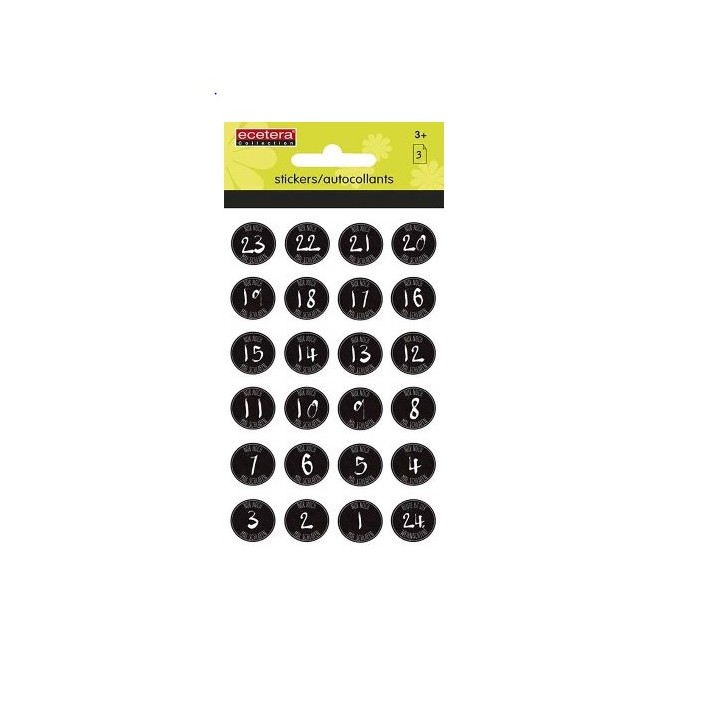 E323, Advent Calender Sticker, 1-24 Small