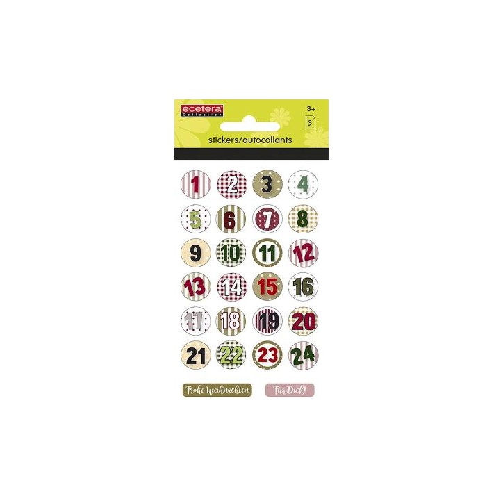 EC324, Advent Calender Sticker, 1-24