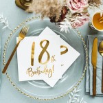 PartyDeco 18th Birthday Napkins, 20 pcs