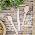 PartyDeco Wooden Cutlery Set Woodland, 18 pcs