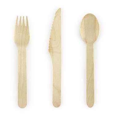 Woodland Wooden Cutlery Set, 18 pcs