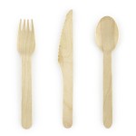 PartyDeco Wooden Cutlery Set Woodland, 18 pcs