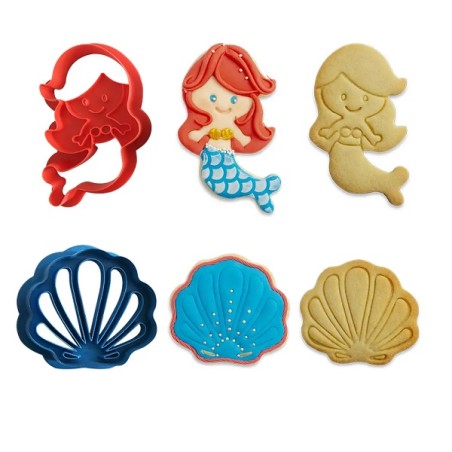 Cookie Cutter Mermaid & Sea Shell, 2 pcs