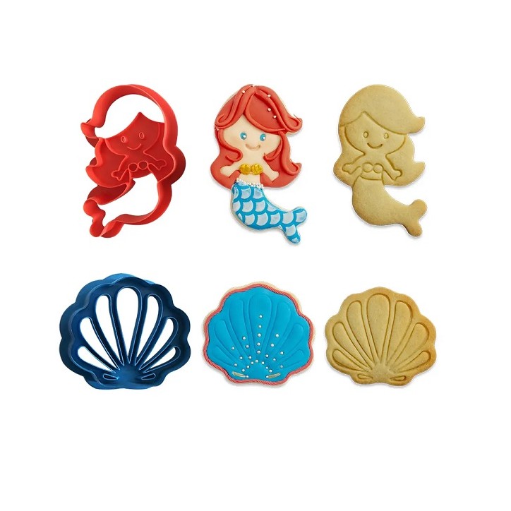 Cookie Cutter Mermaid & Sea Shell, 2 pcs