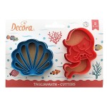 Decora Meerjungfrau & Muschel Ausstecher Set, 2 Stück