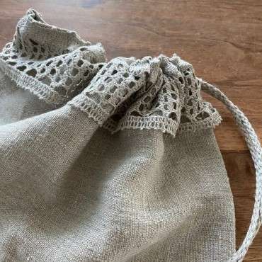 Natural linen bread bag 30x40cm