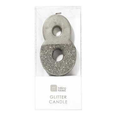 Silver Number Candles 8