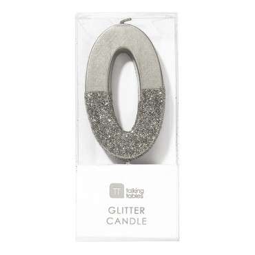 Silver Glamour Number Candles 0