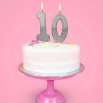 Talking Tables Number 0 Birthday Candle Silver Glamour, 7.5cm