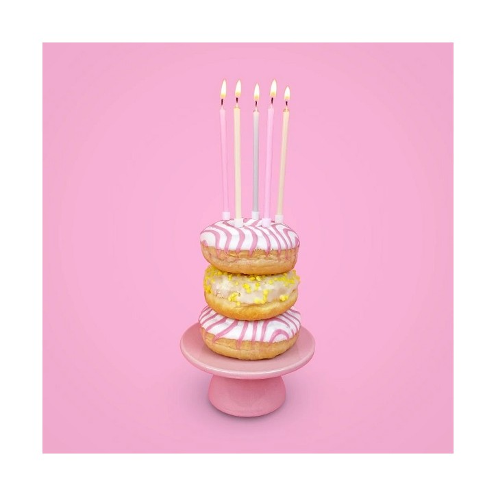 Pastel Coloured Birthday Candles Talking Tables, 10cm