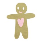 PartyDeco Gingerbread Man shaped Napkins, 20 pcs