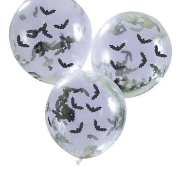 Bat Confetti Balloons, 5pcs