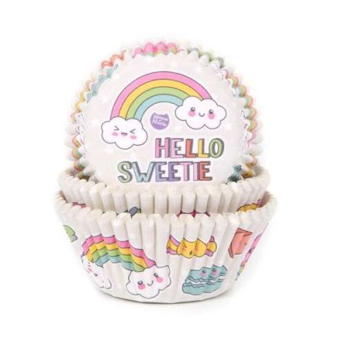 House of Marie Cupcake Förmchen Regenbogen, 50 Stück