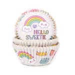 House of Marie Cupcake Förmchen Regenbogen, 50 Stück