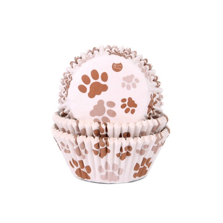 Brown Paw Print Cupcake Forms 50pc, House of Marie