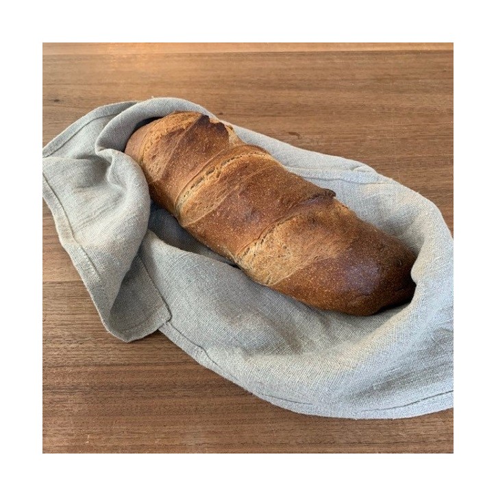 100% linen wrap bread bag nature