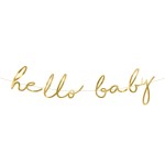 PartyDeco Hello Baby Banner Gold, 70cm