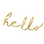 PartyDeco Hello Baby Banner Gold, 70cm