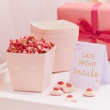 Snack Boxes Pink mit goldene Punkte