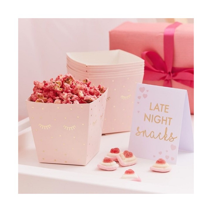 Snack Boxes Pink mit goldene Punkte