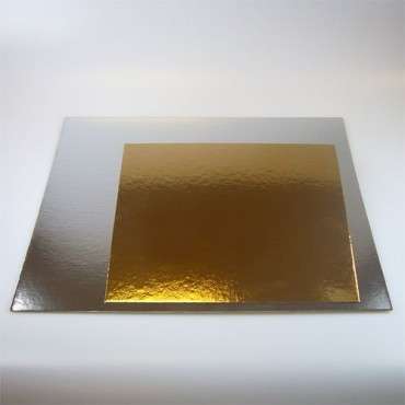 Square Cake Plate Gold/Silver 20x20