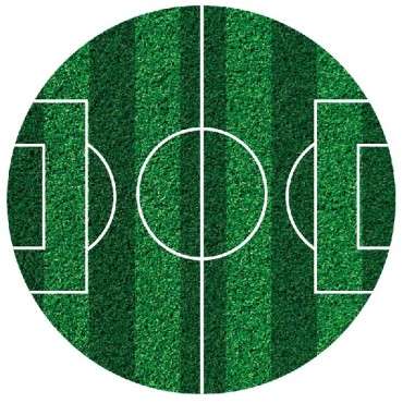 Sugar Sheet Cake Disc Soccer Field, 16cm