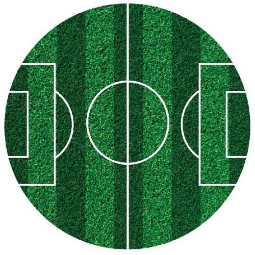 deKora Sugar Sheet Cake Disc Soccer Field, 16cm