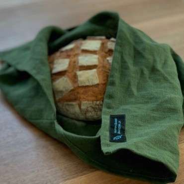 100% Leinen Brot Wickeltasche dunkelgrün