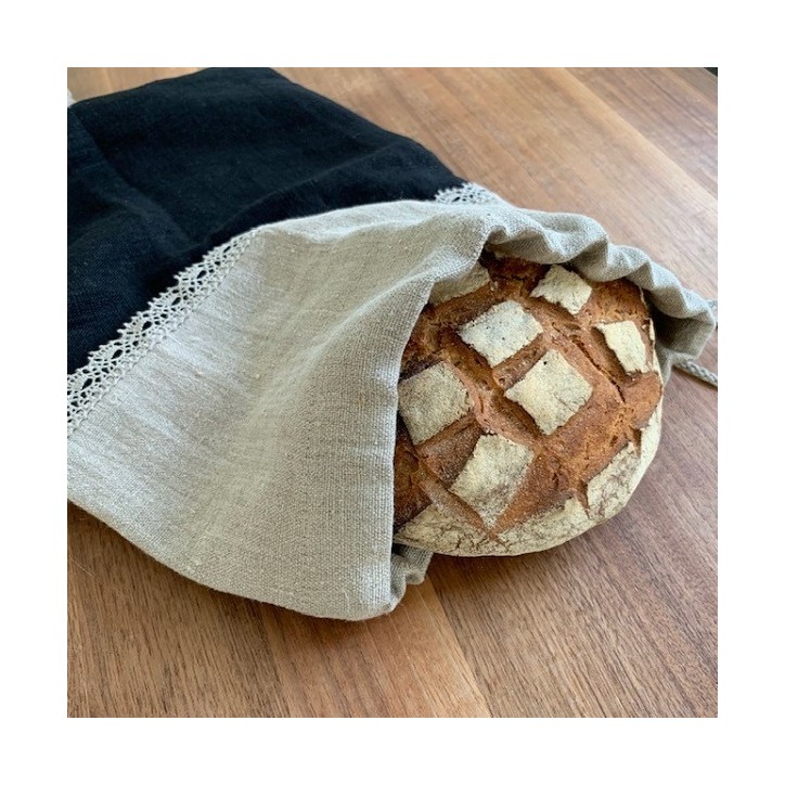 Natural linen bread bag 30x40cm