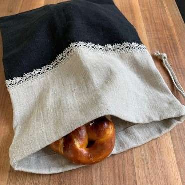 Natural linen bread bag 30x40cm