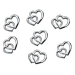 PartyDeco Silver Embellishment Hearts Table Confetti, 10mm