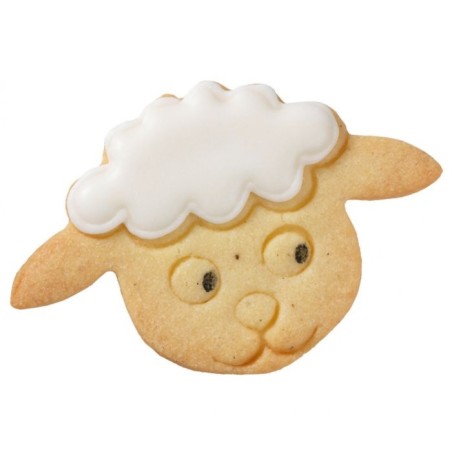 Birkmann Lamb Head Cookie Cutter with Imprint, 8cm