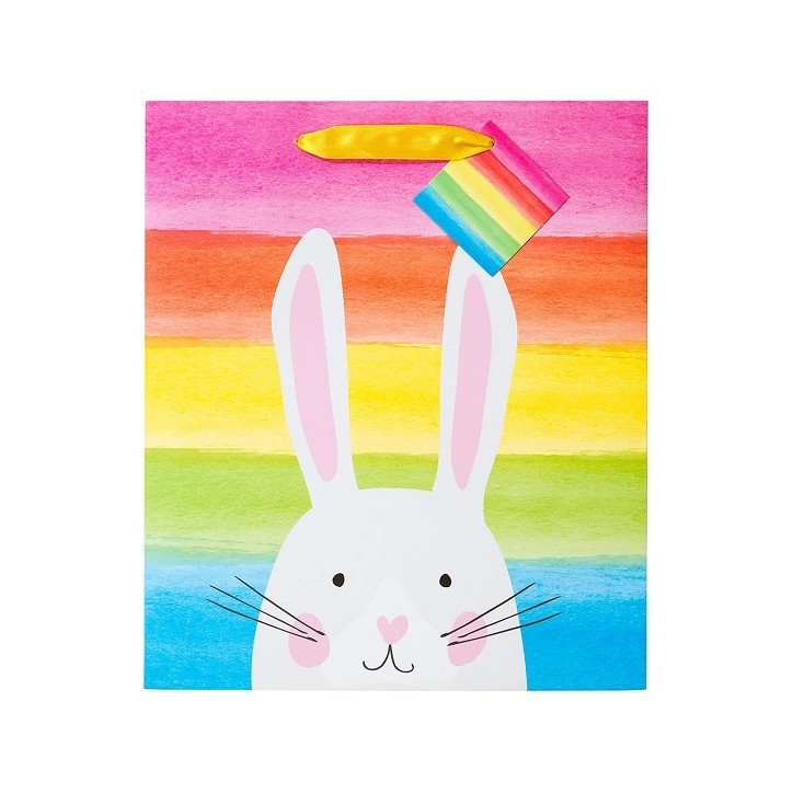 Geschenktasche Osterhase und Regenboge