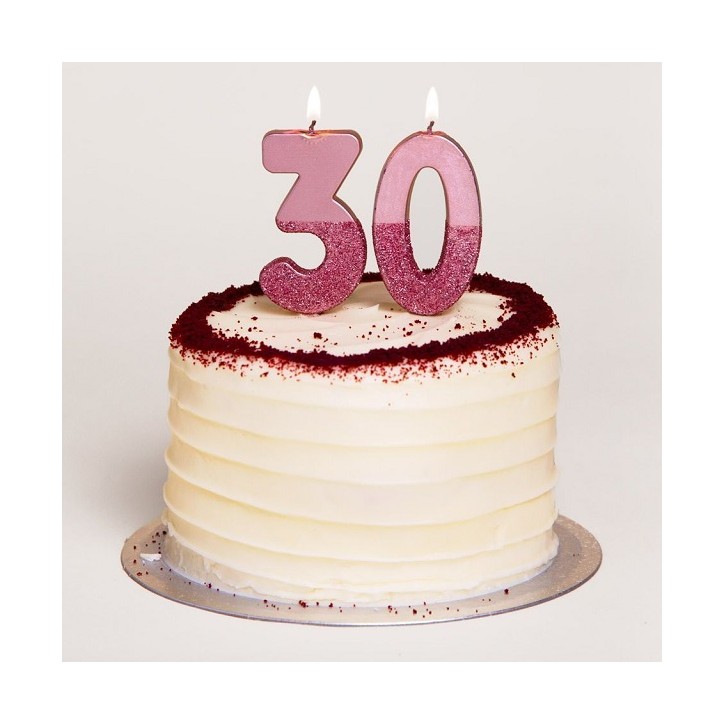 We Heart Birthdays Rose Gold Glitter Number Candle 0