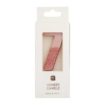 Talking Tables Number 7 Birthday Candle Rose Gold Glamour, 7.5cm