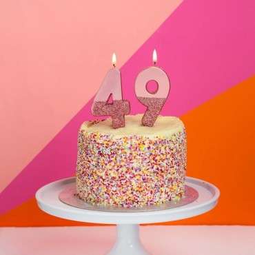 We Heart Birthdays Rose Gold Glitter Number Candle 4