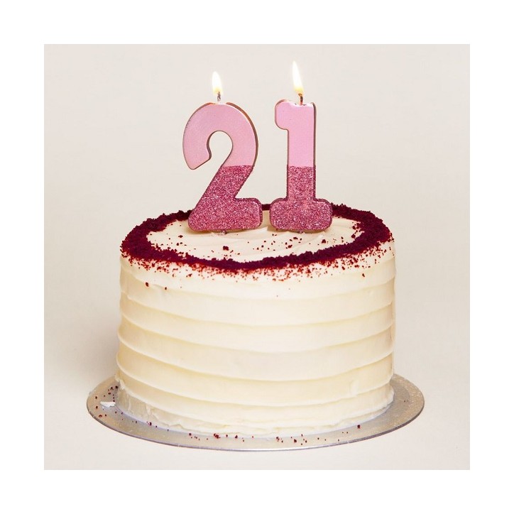 We Heart Birthdays Rose Gold Glitter Number Candle 2 - Talking Tables - BDAY-CANDLE-RG-2