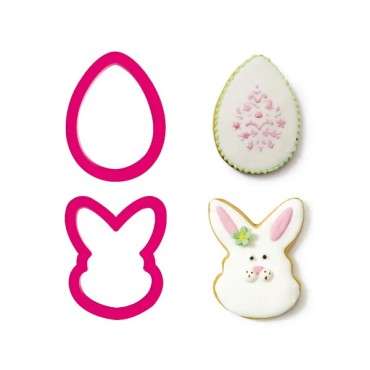 Bunny Face & Egg Cookie Cutters, 2 pcs