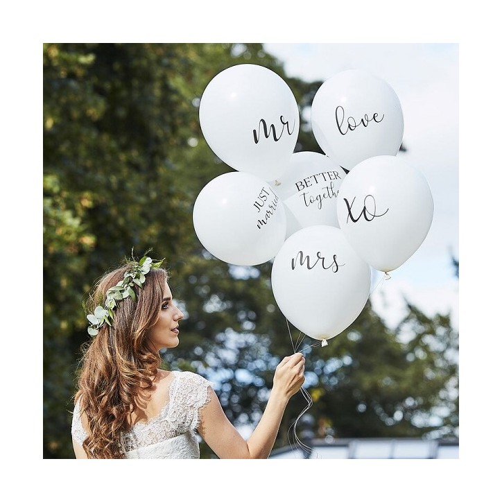 Ginger Ray White Wedding Balloons Bundle - Botanical Wedding BR-374