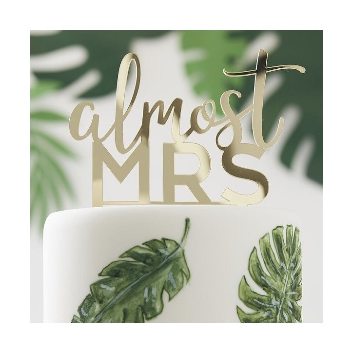 Almost MRS Cake Topper Gold Acrylic BS-416